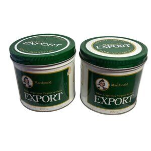 Vintage Macdonald Export Tobacco Tins 200G Set Of 2 Empty Collectible Cans With